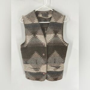 Signature expressions Bulgaria vintage wool blend button front vest unisex